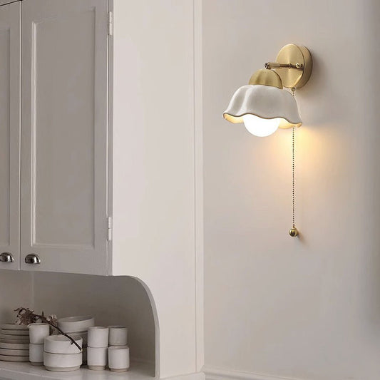 Ombre Wall Light Flower Shaped White Metal Frame Vintage - USHY - DJ1140W1GD01U - 