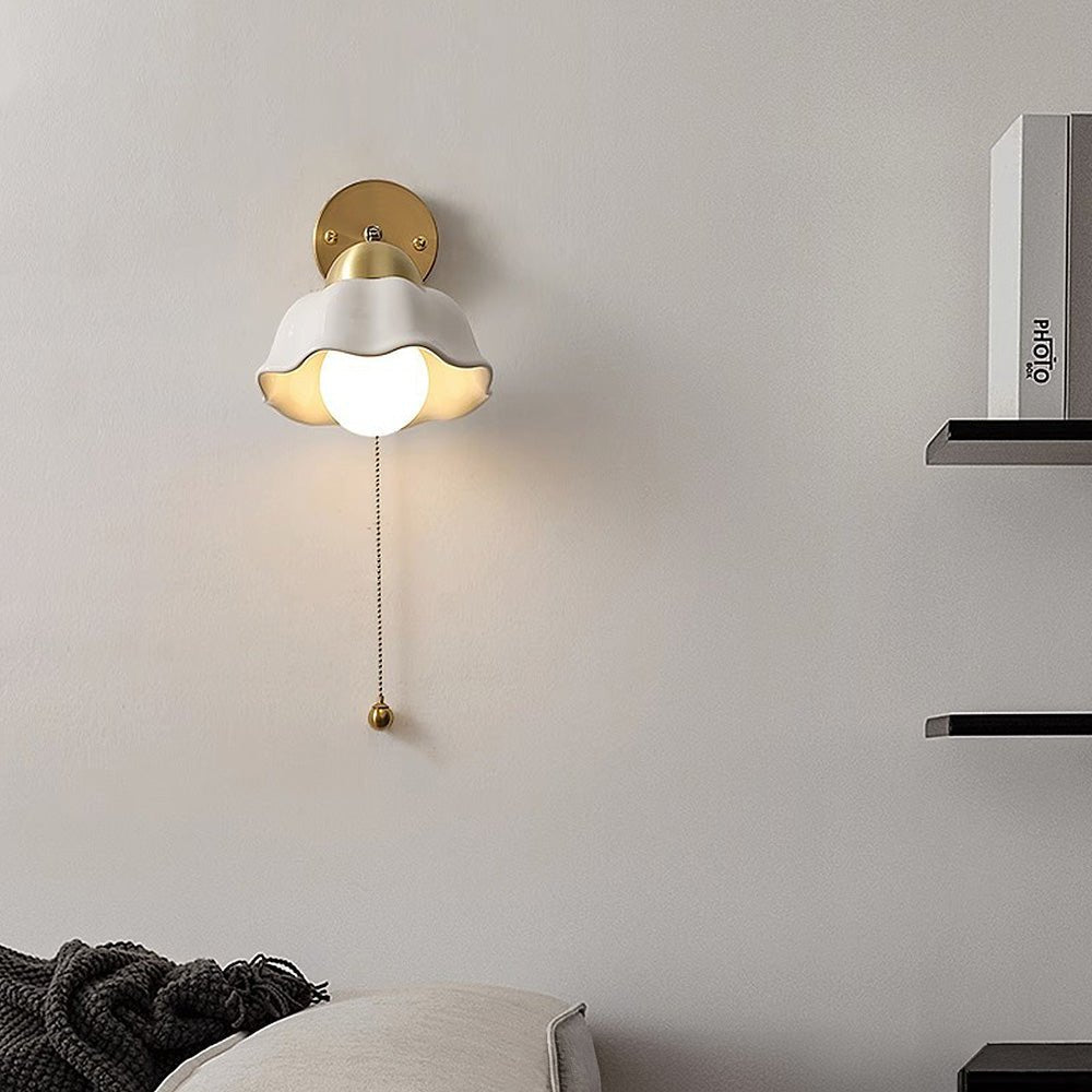 Ombre Wall Light Flower Shaped White Metal Frame Vintage - USHY - DJ1140W1GD01U - 