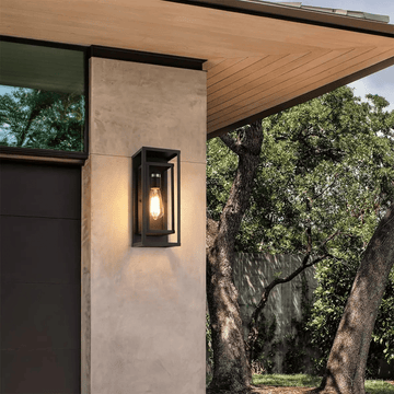 Kaelani Outdoor Wall Lamps Set of Two Clear Tempered Glass - 