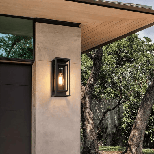 Kaelani Outdoor Wall Lamps Set of Two Clear Tempered Glass - 