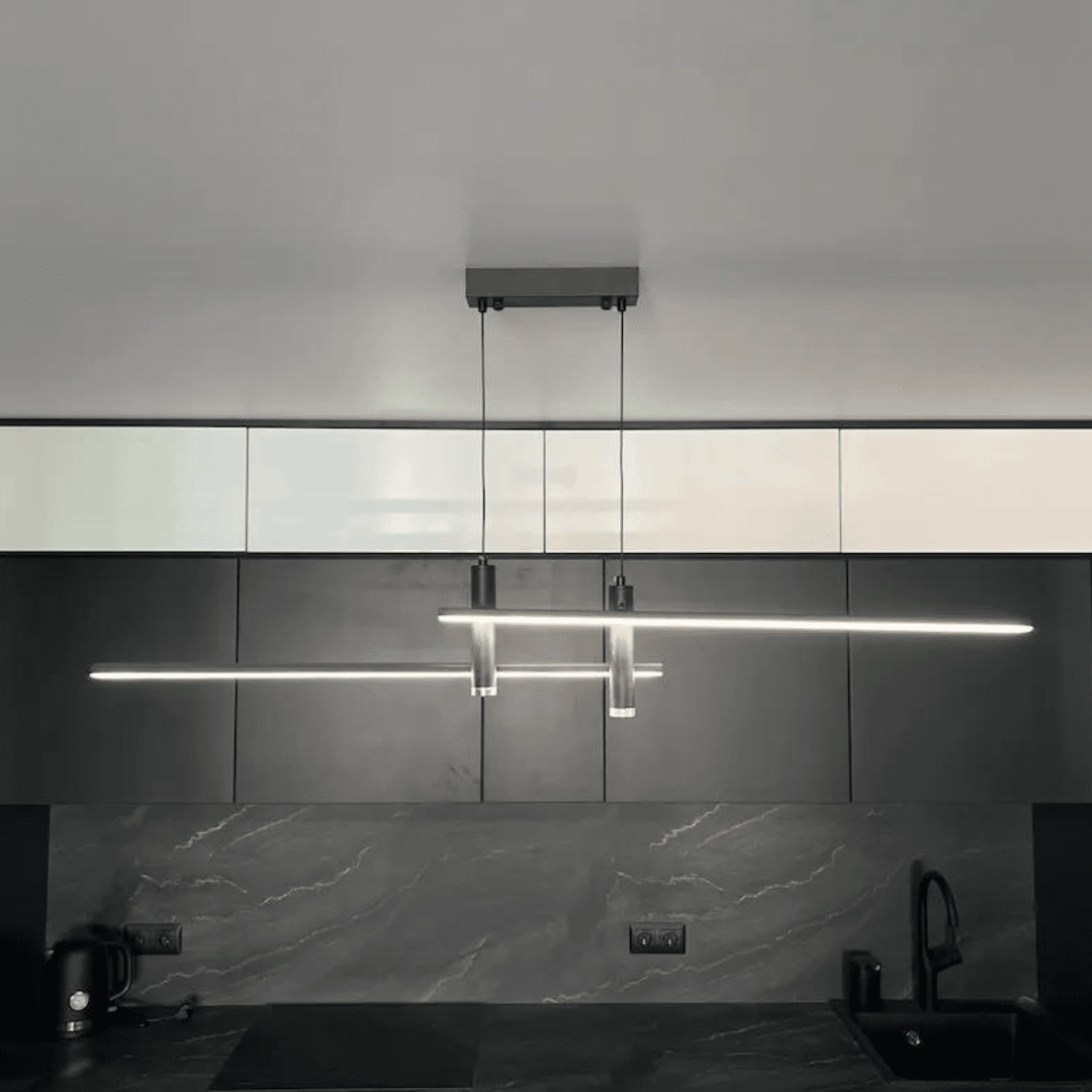 Optima Hanging Light Iron And Acrylic 90 260V Two LED Shades - CJSN163735403CX - 120cm