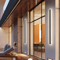 Myerna Outdoor Wall Light Dark Steel Finish Linear Design - 30cm