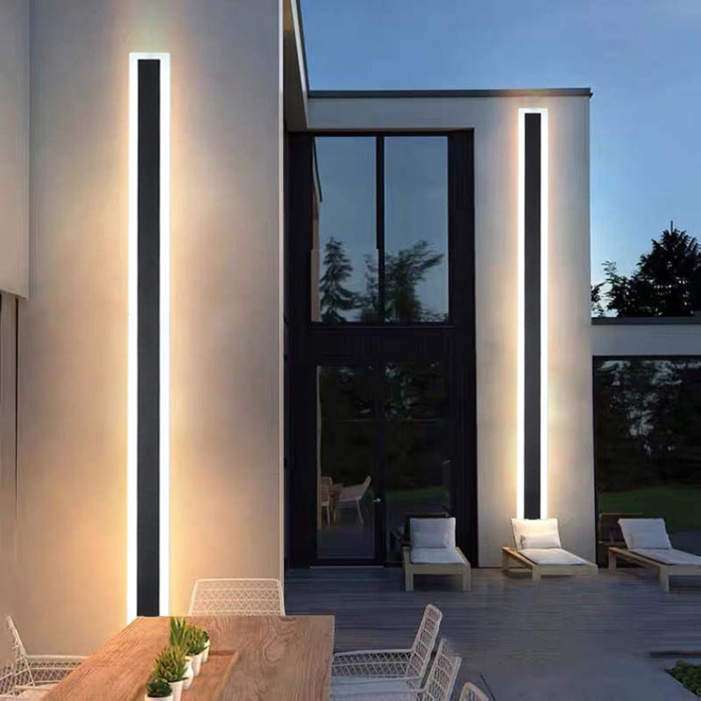 Myerna Outdoor Wall Light Dark Steel Finish Linear Design - 80cm