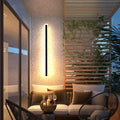 Myerna Outdoor Wall Light Dark Steel Finish Linear Design - 120cm