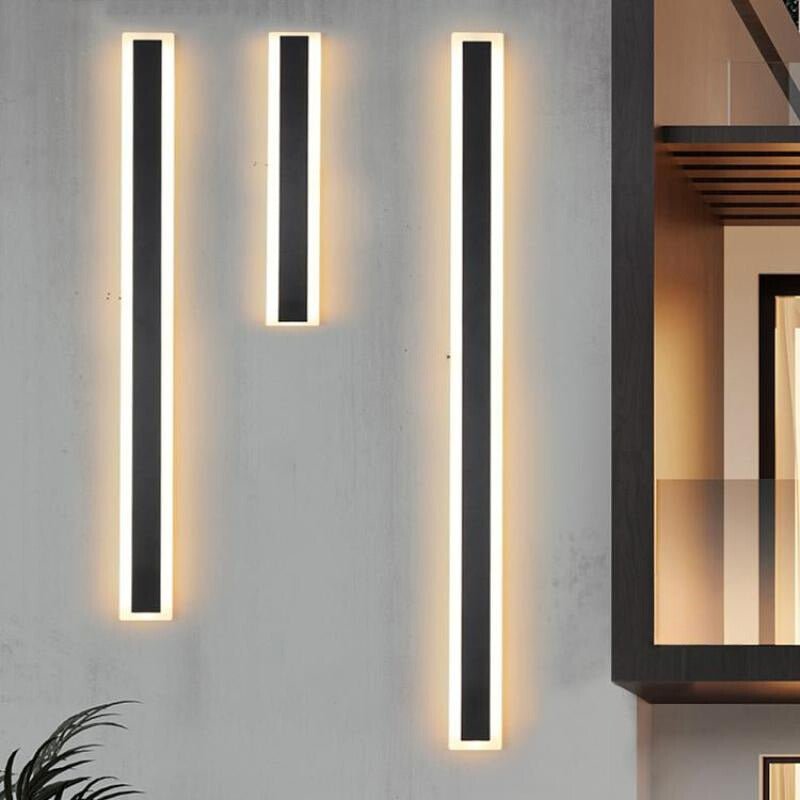 Myerna Outdoor Wall Light Dark Steel Finish Linear Design - 150cm