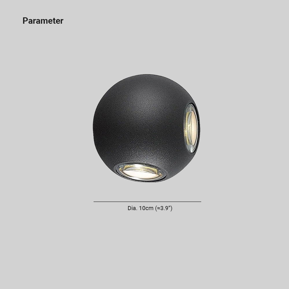 Kianna Outdoor Globe Wall Lamp Aluminum Spherical Design - LZ738D10WW - 