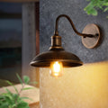 Mayana Rustic Outdoor Wall Lamp Antique Brass Bowl - Shaped - 9.4