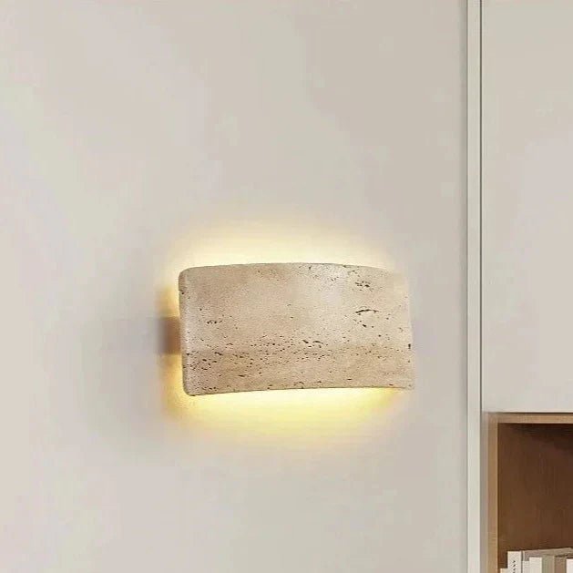 Garielle Travertine LED Wall Lamp Travertine IP65Waterproof - Beige