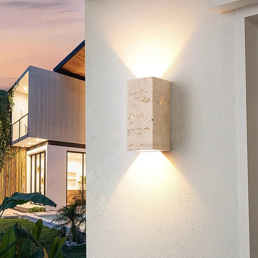 Vadalie Travertine Wall Lamp Minimalist Square Design - Type A