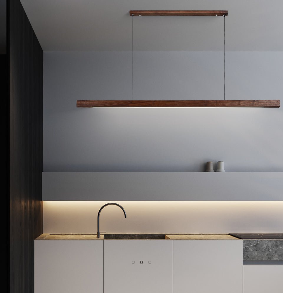 Catalina Pendant Light Pine And Black Walnut LED White Shade - Black Walnut D