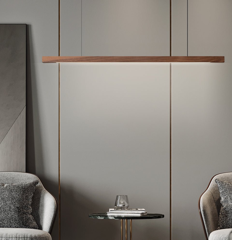 Catalina Pendant Light Pine And Black Walnut LED White Shade - Black Walnut D