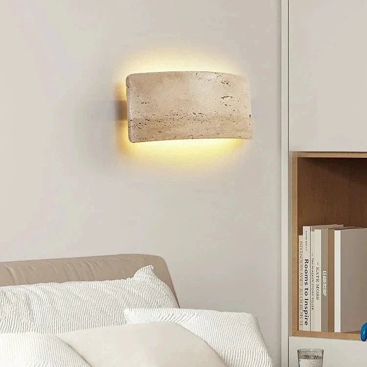 Garielle Travertine LED Wall Lamp Travertine IP65Waterproof - Beige