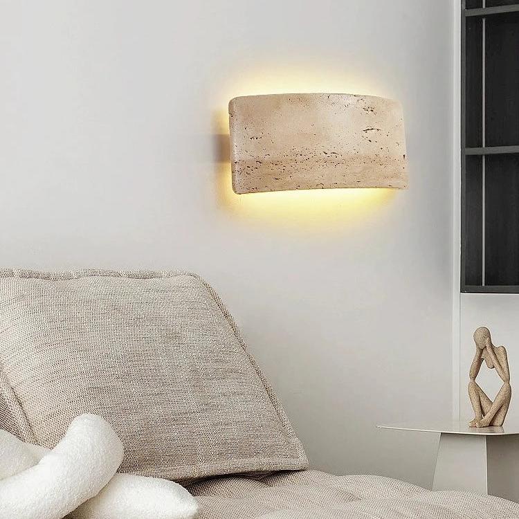 Garielle Travertine LED Wall Lamp Travertine IP65Waterproof - Beige