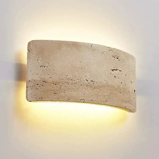 Garielle Travertine LED Wall Lamp Travertine IP65Waterproof - Beige