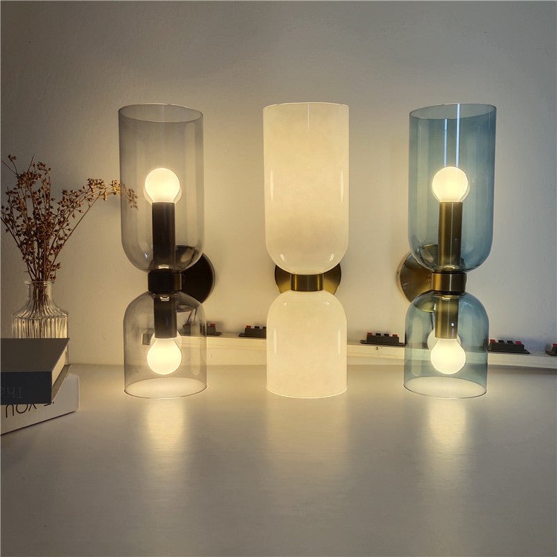 Bello Wall Lamp Two Glass Shades Energy Efficient LED - White