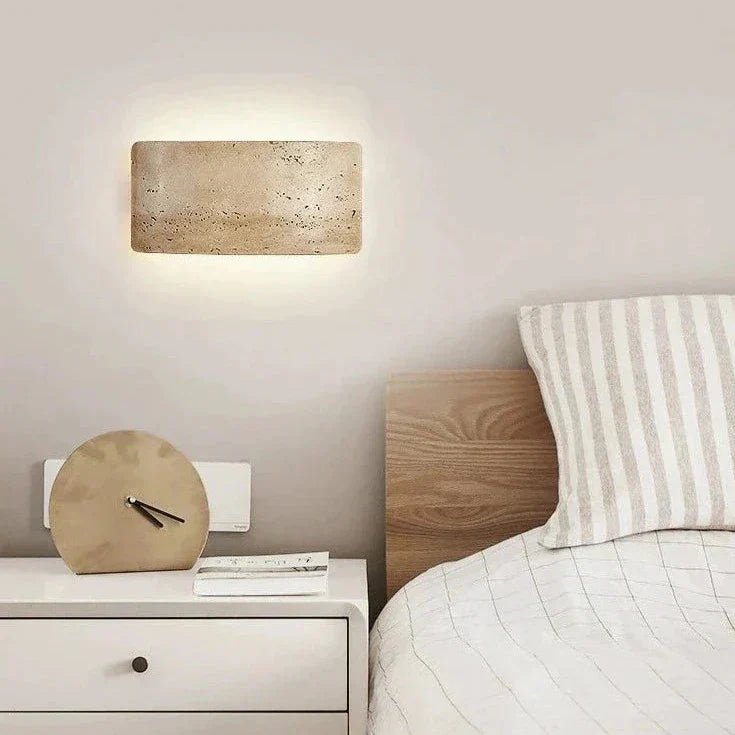 Garielle Travertine LED Wall Lamp Travertine IP65Waterproof - Beige