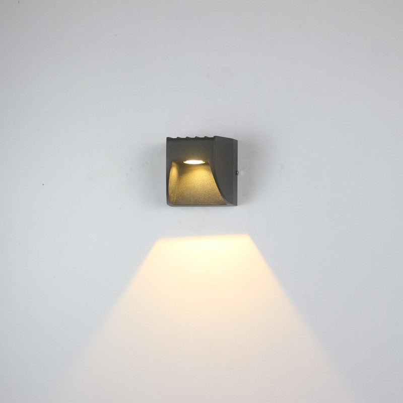 Livia Waterproof Wall Light Metal Construction Black Finish - 9cm