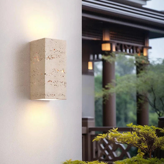 Vadalie Travertine Wall Lamp Minimalist Square Design - Type A