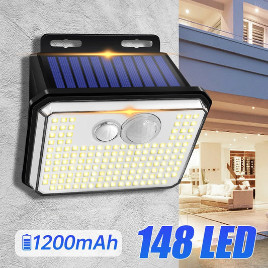 Solar Wall Light – 148 LED Motion Sensor - Duvelix