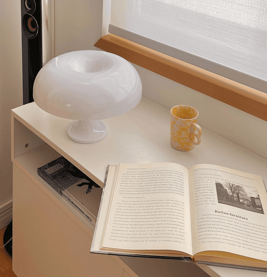 Lucente Table Lamp Mushroom Inspired Shape Italian Retro - Orange