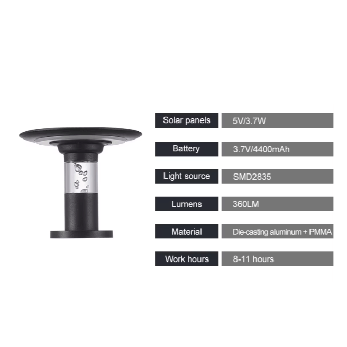 Acacia Solar Pillar Light Solar Powered Easy Installation - 