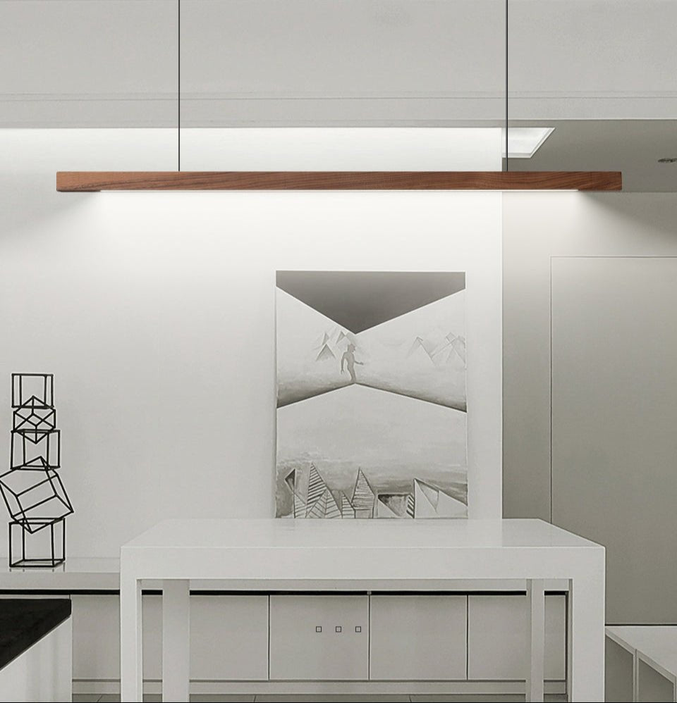 Catalina Pendant Light Pine And Black Walnut LED White Shade - Black Walnut D
