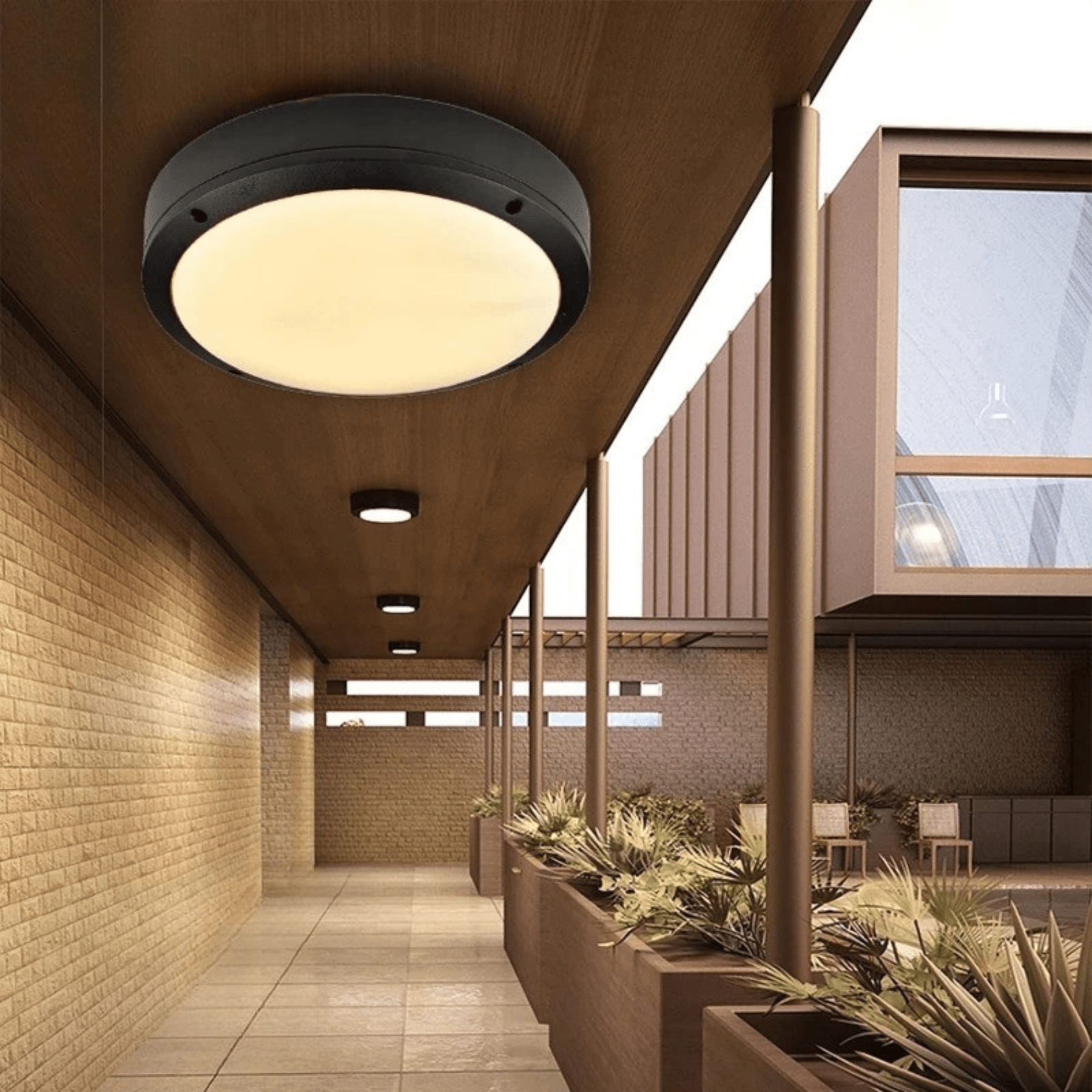 Ayva Outdoor Ceiling Light Radar Sensor IP65 Waterproof - 6W 15CM Diameter