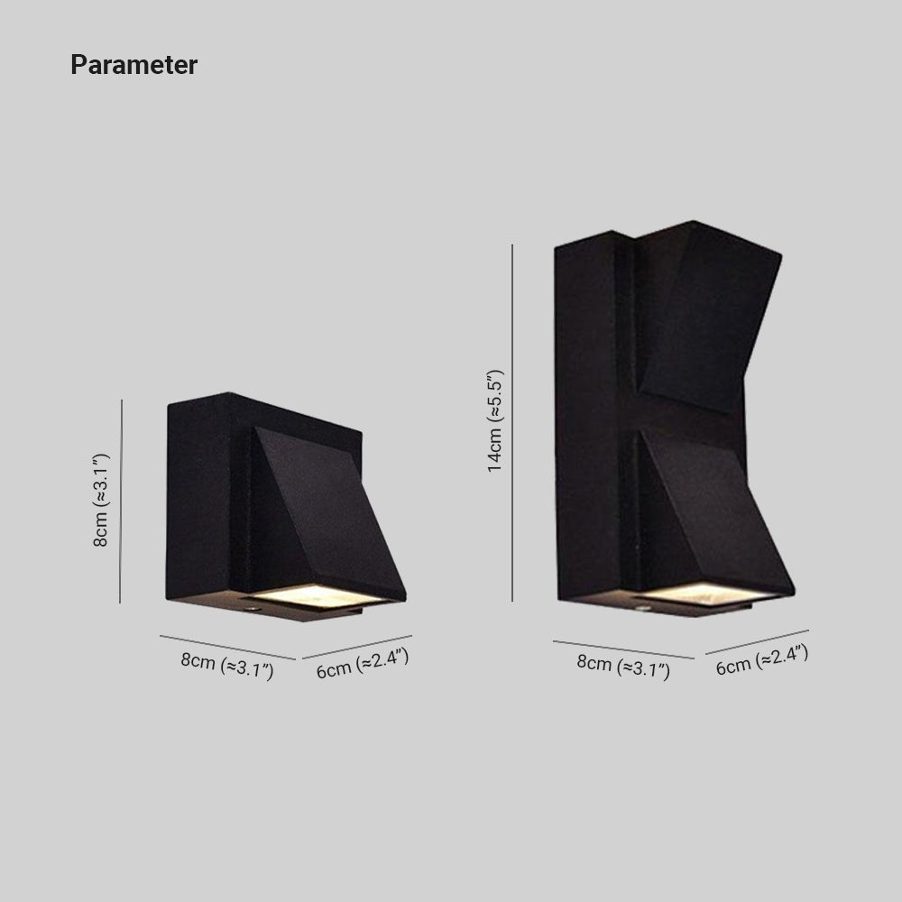 Fancy Modern LED Wall Lamp IP65 Waterproof Energy Efficient - Black