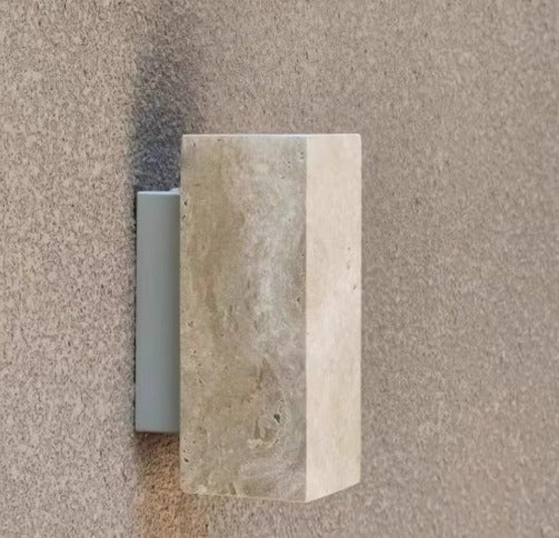Tomoshibi Travertine Wall Lamp Japandi Inspired Warm Glow - Outdoor Square
