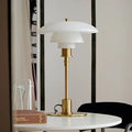 Lucia Table Lamp Art Deco Design Bold Geometric Patterns - 200000531:173White gold - Dia 28cm;5:361386AU Plug;249:200006305Warm light - White Shade Gold Stem