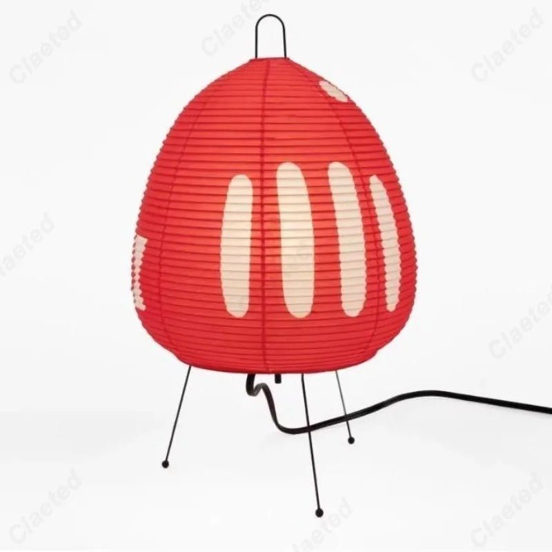 Hikari Wabi Paper Lamp Rice Paper Ambient Light Japanese - Red