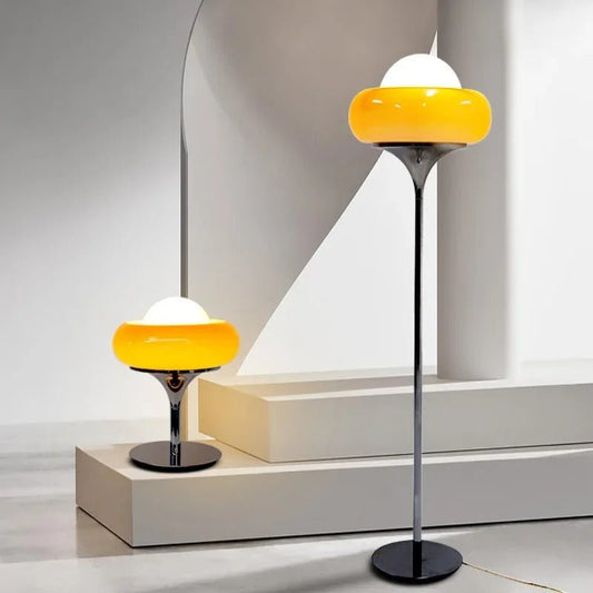 Guzzini Floor Lamp Polished Chrome Finish Led Bulb Included - Orange Floor Lamp