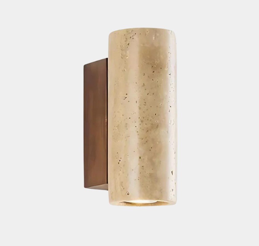 Tomoshibi Travertine Wall Lamp Japandi Inspired Warm Glow - Outdoor Square