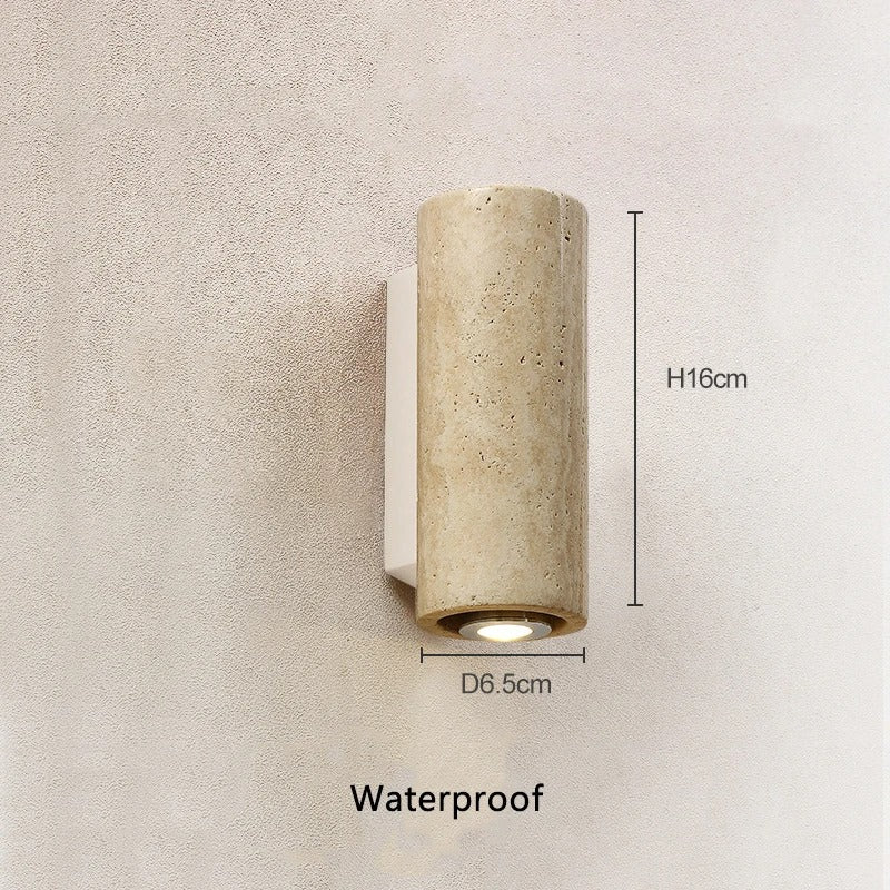 Tomoshibi Travertine Wall Lamp Japandi Inspired Warm Glow - Outdoor Circular