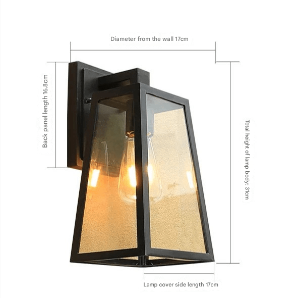 Nahomi Outdoor Wall Lamp Thickened Aluminum All Weather - Glass