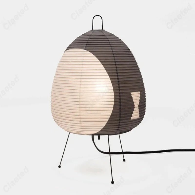 Hikari Wabi Paper Lamp Rice Paper Ambient Light Japanese - White & Black