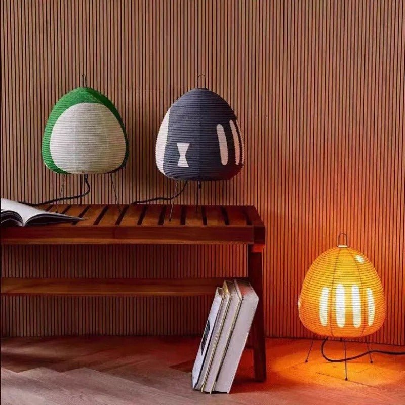 Hikari Wabi Paper Lamp Rice Paper Ambient Light Japanese - Orange