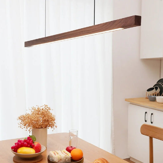 Catalina Pendant Light Pine And Black Walnut LED White Shade - Pine A