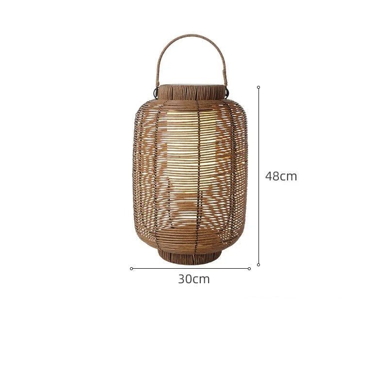 Sabrina Solar Garden Lamp Solar Powered Woven Rattan - 30cm x 48 cm