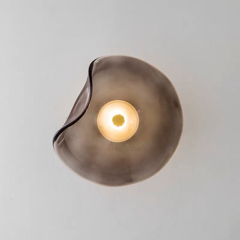 Brise Wall Light Amber Smoked Glass Shade American Inspired - Smoke