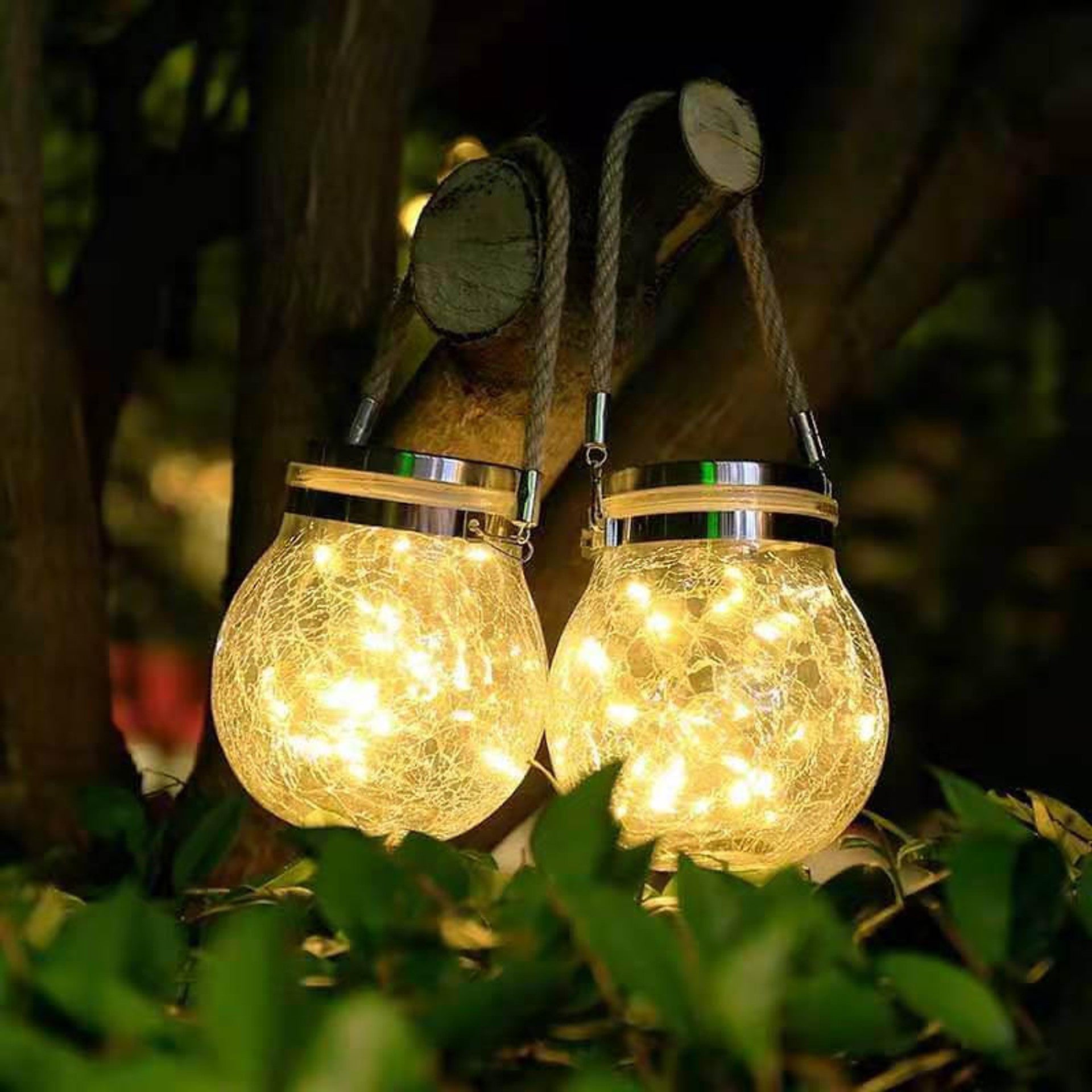 Alampadario Light Solar Premium Glass Ice Cracked Patterns - 