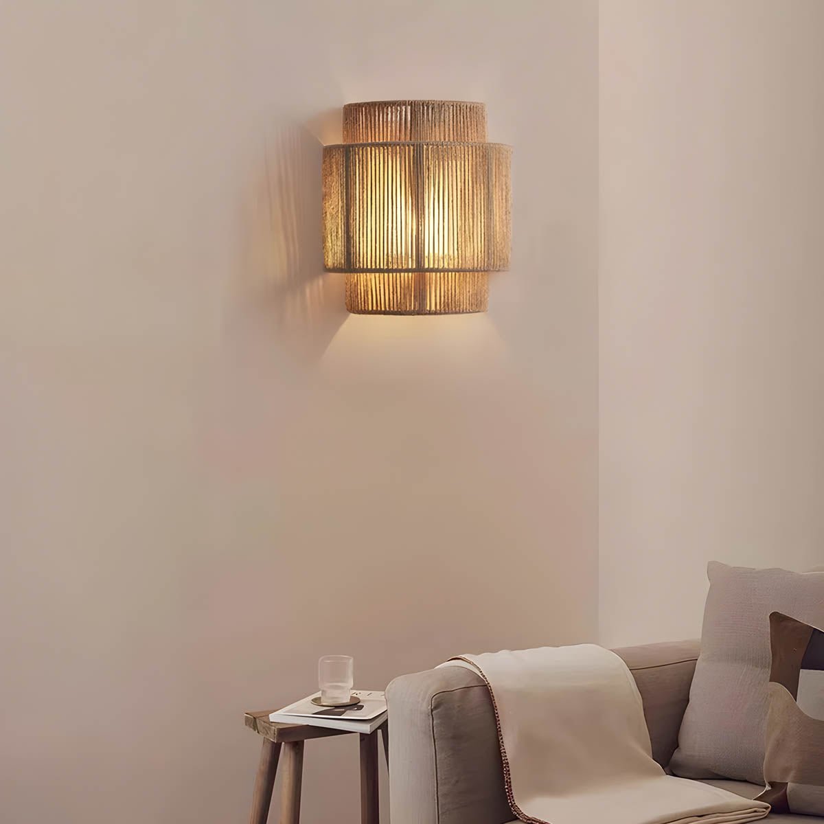 Sakura Wall Lamp Eco Friendly Materials Woven Rope Design - 200000795:29wall lamp;180:200002568Warm light - 