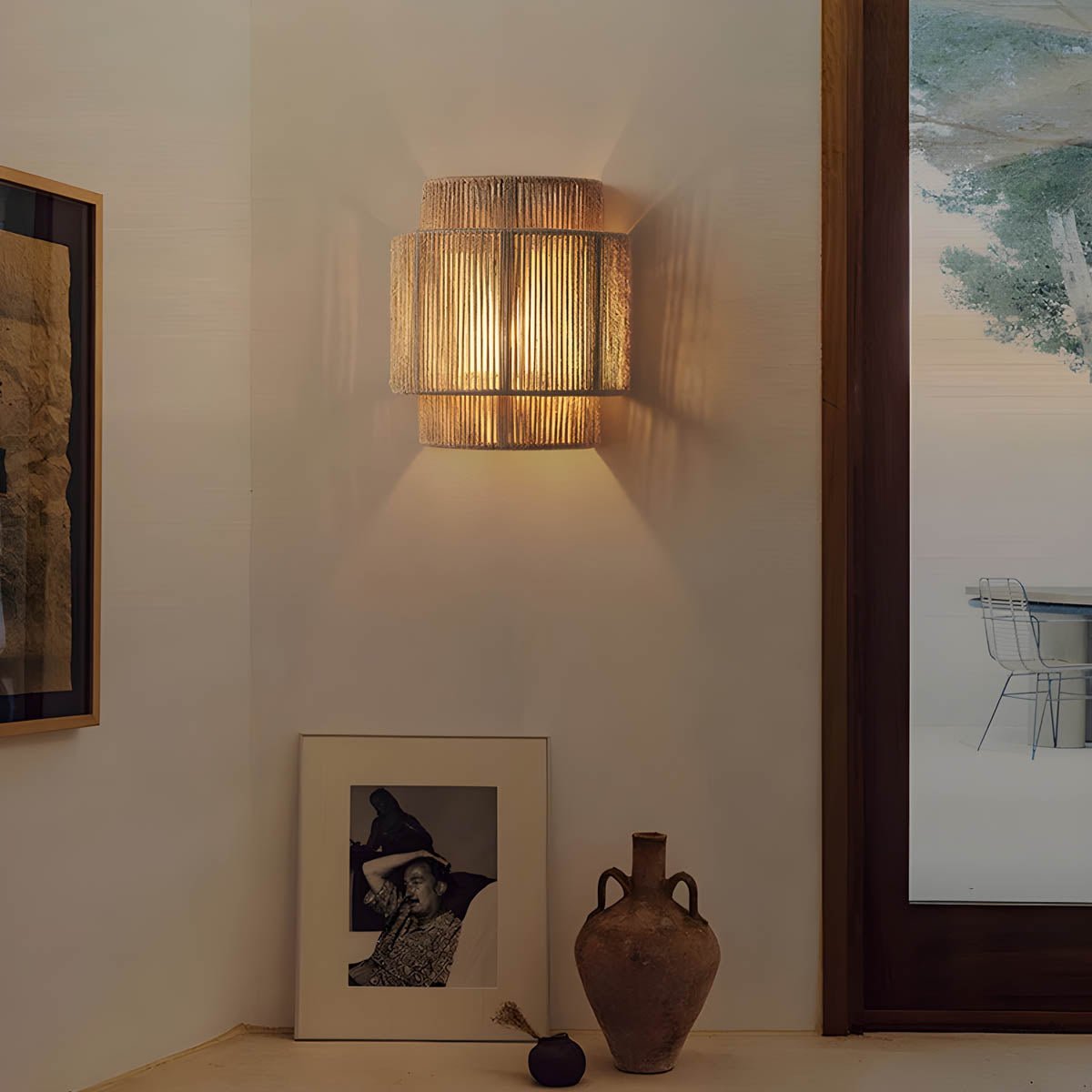 Sakura Wall Lamp Eco Friendly Materials Woven Rope Design - 200000795:29wall lamp;180:200002568Warm light - 