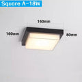 Alaya LED Outdoor Ceiling Light IP65 Waterproof Aluminum - Square A 18W