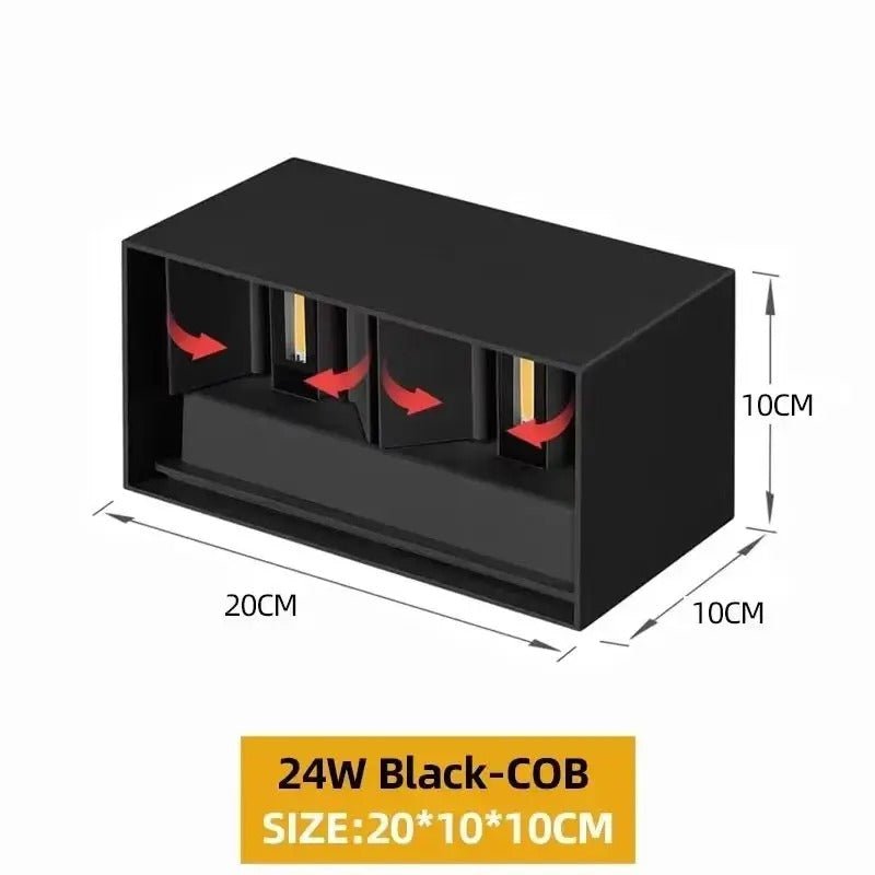 Aleia LED Wall Lamp IP65 Waterproof Indoor Outdoor Modern - 24w - black body