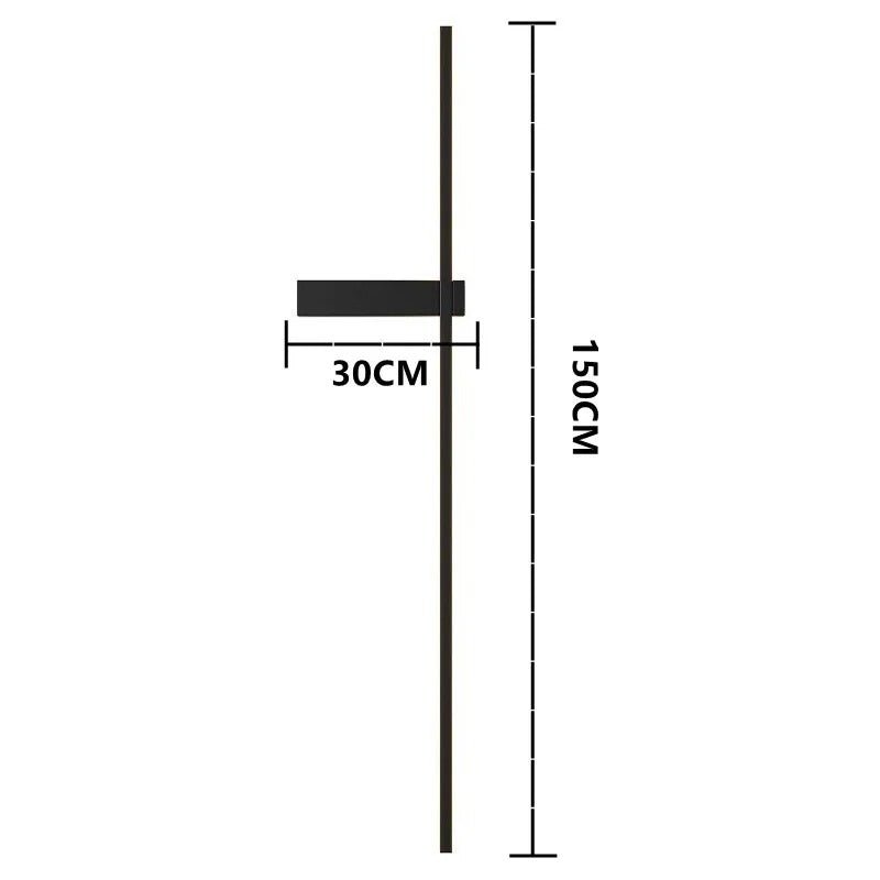Aida LED Wall Lamp Outdoor Light IP65 Waterproof Aluminum - Black 150CM