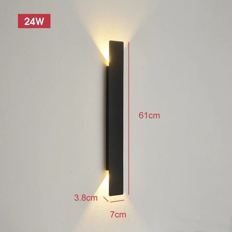 Alejandra Outdoor Wall Light IP65 18W LED Nordic Design - 61cm - black body - 24w