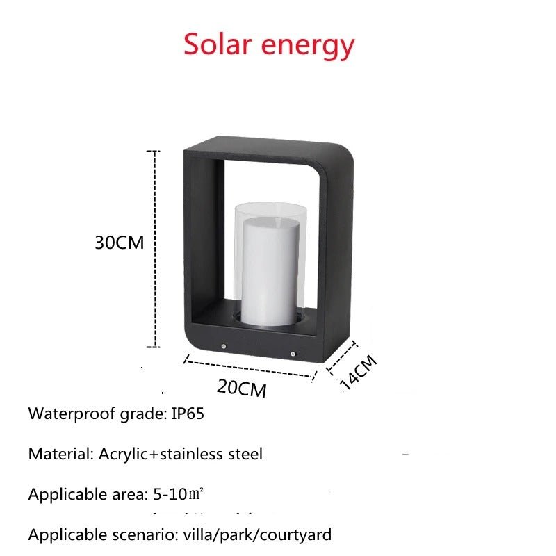 Reyna LED Outdoor Light IP65 Waterproof Stainless Steel - Solar energy 30CM