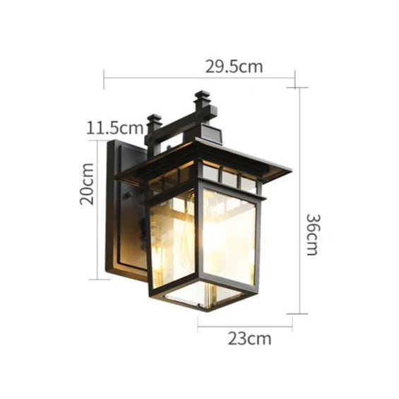 Paityn Outdoor Wall Lamp Waterproof Construction Glass Shade - 004 - a