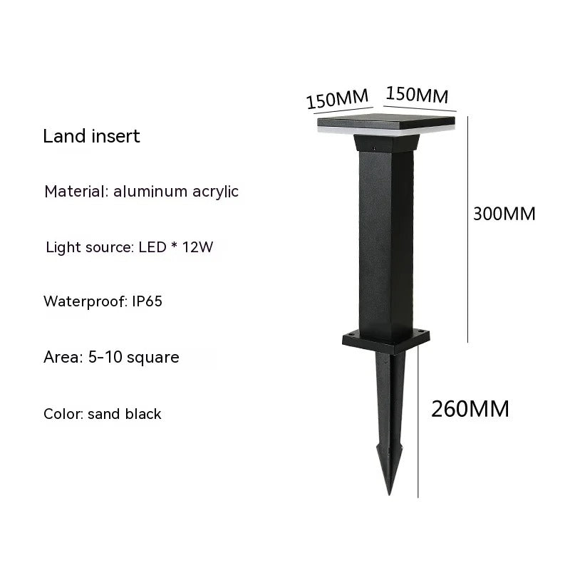 Indie LED Lawn Lamp IP65 Waterproof 30cm and 60cm Sizes - 30cm square